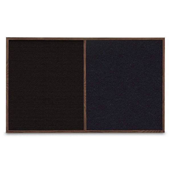 Single Door Radius Corkboard, 36"x36", Bla, UV7002RC-BLACK-RUBBER